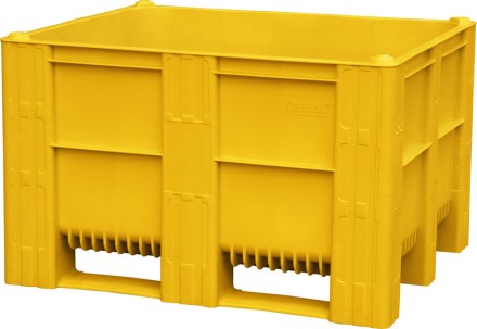 BoxPallet 1200х1000х740 мм сплошной желтый купить в Гатчине
