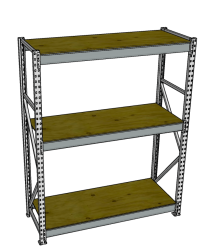 Стеллаж грузовой СГР 2500x1200x800 3 полки (фанера) Стеллаж грузовой СГР 2500x1200x800 3 полки (фанера)