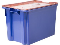 Ящик 600х400х400 Safe PRO сплошной, цв. синий с оранжевой крышкой Ящик 600х400х400 Safe PRO сплошной, цв. синий с оранжевой крышкой