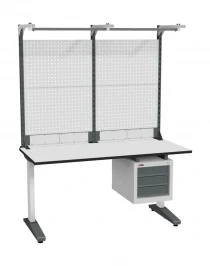 Стол монтажный ДиКом СР-150-01, ESD Thermopal, нерегулируемый, экран Э3, с подвесной тумбой