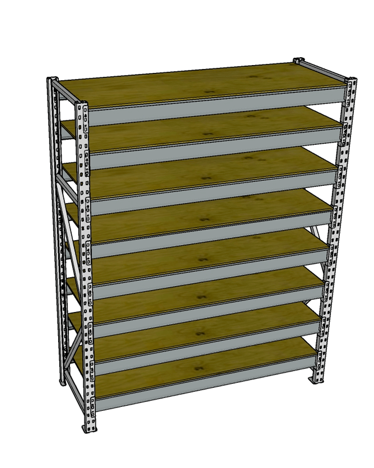 Стеллаж грузовой СГР 3000x2100x500 8 полок (фанера) купить в Гатчине Стеллаж грузовой СГР 3000x2100x500 8 полок (фанера) купить в Гатчине