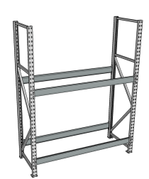 Стеллаж грузовой СГР 2000x1500x500 2 полки (без настила)