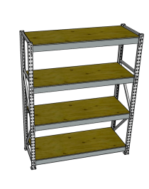 Стеллаж грузовой СГР 2500x1500x1000 4 полки (фанера)