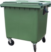 Мусорный контейнер 1100л. на колёсах зелёный Мусорный контейнер 1100л. на колёсах зелёный