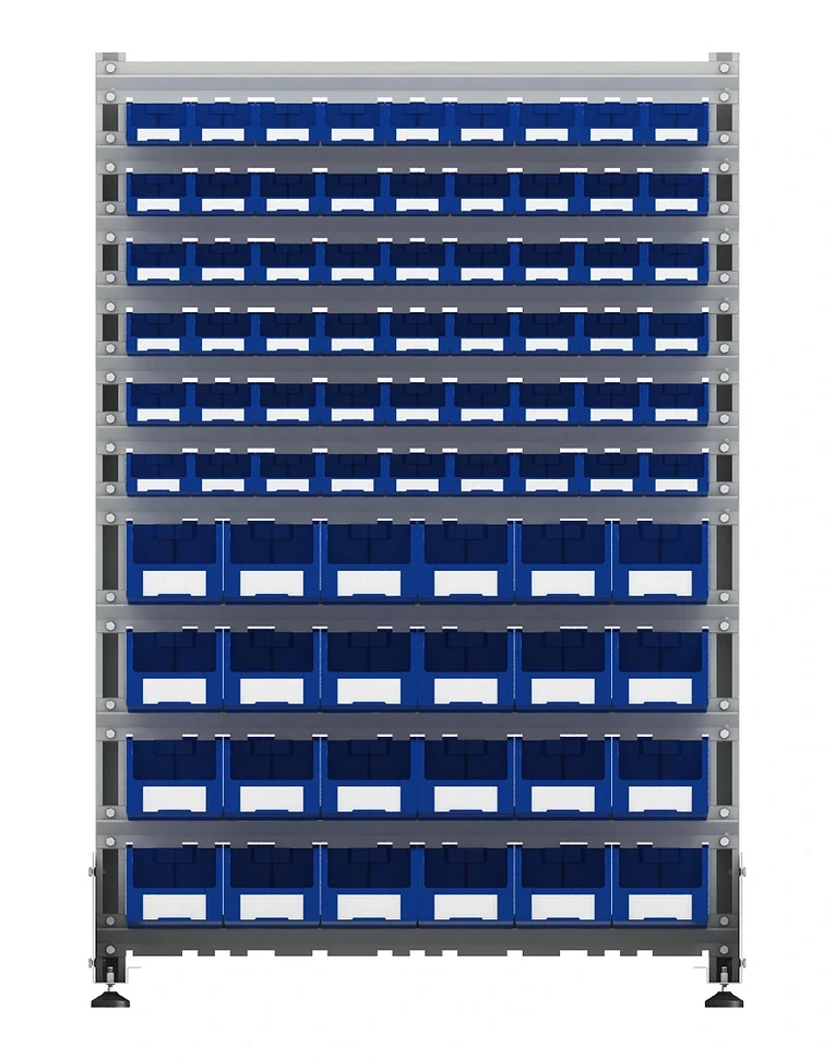 Стеллаж для пластиковых лотков SORTEX двухсторонний 1500x1000x800.04 купить в Гатчине