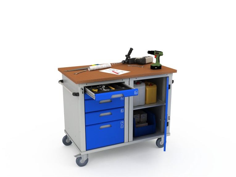 Верстак мобильный двухтумбовый WOKER PRO 2501.1200 купить в Гатчине
