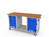 Верстак мобильный трехтумбовый WOKER PRO 3502.1800 Верстак мобильный трехтумбовый WOKER PRO 3502.1800