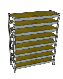 Стеллаж грузовой СГР 2000x1200x800 8 полок (фанера) Стеллаж грузовой СГР 2000x1200x800 8 полок (фанера)