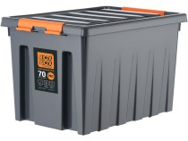 Контейнер особопрочный Rox Box PRO 70 (589х396х355 мм с крышкой и клипсами, на роликах, антрацит) Контейнер особопрочный Rox Box PRO 70 (589х396х355 мм с крышкой и клипсами, на роликах, антрацит)