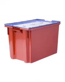 Ящик п/э 600х400х400 Safe PRO сплошной, цв. красный с синей крышкой Ящик п/э 600х400х400 Safe PRO сплошной, цв. красный с синей крышкой
